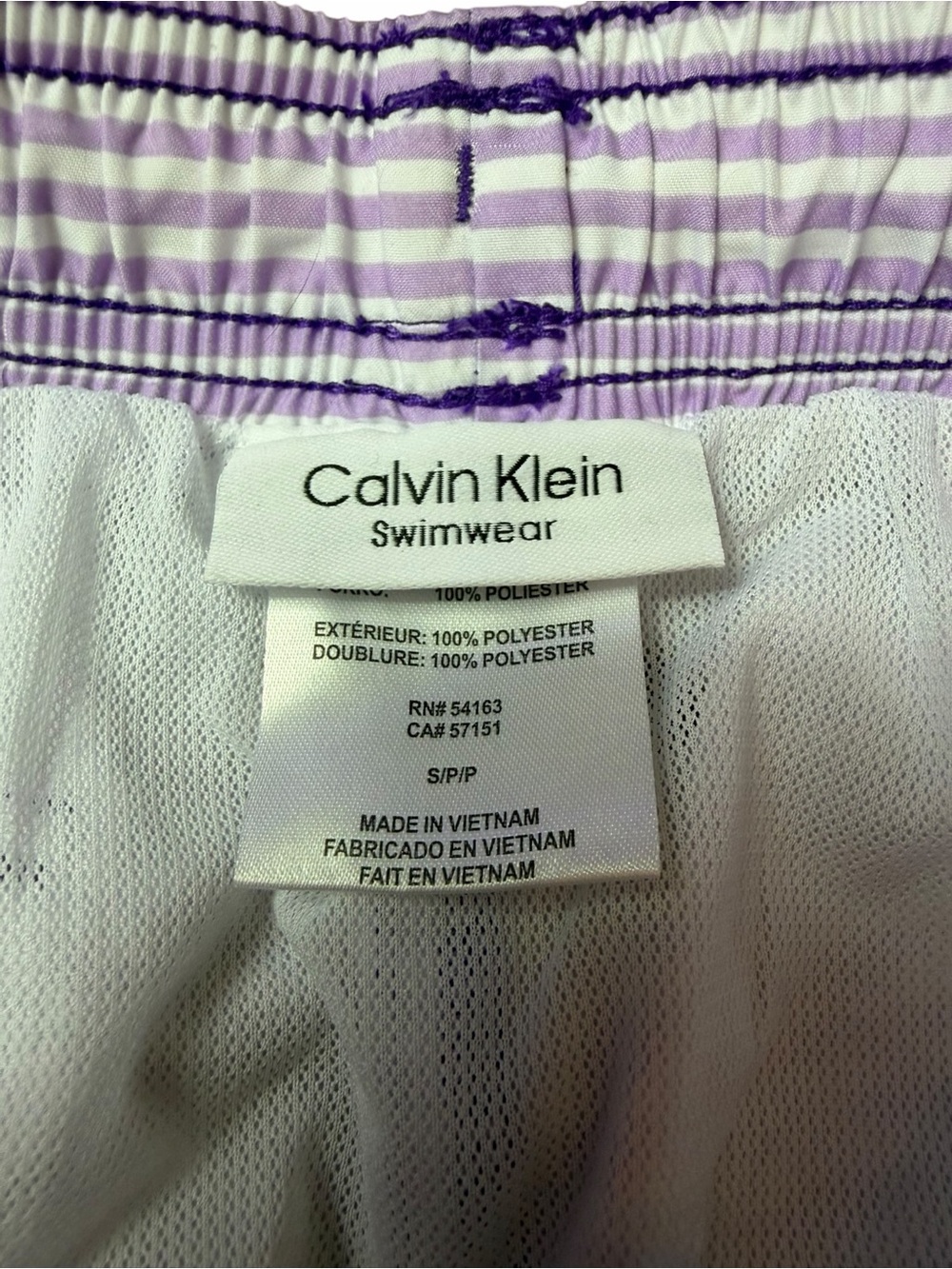 Calvin Klein Men’s Small Purple Ombré Gradient Stripe Swim Shorts - Picture 9 of 9